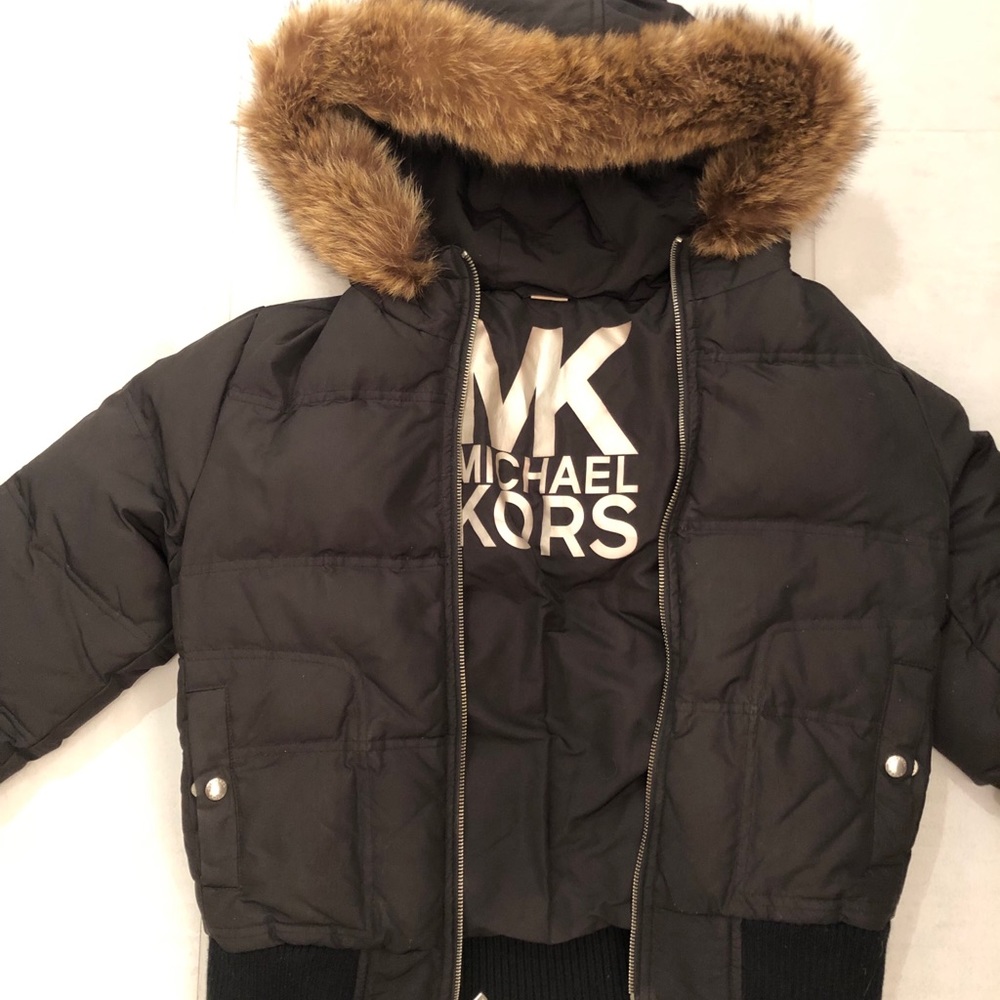 Michael Kors Faux Fur-Trimmed Puffer Down Jacket